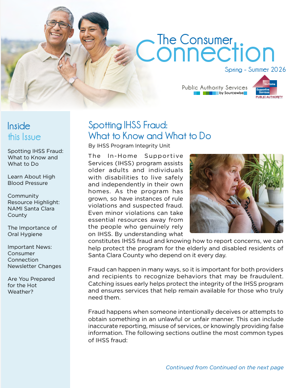 Image of the cover of the Consumer Connection Newsletters from the winter 2026 issue